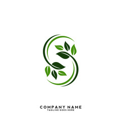 Creative green leaf logo template