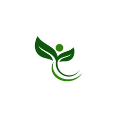 Creative green leaf logo template