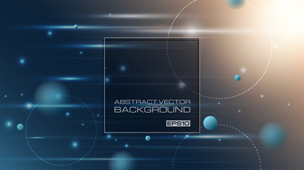 Abstract circles with lighting blue background