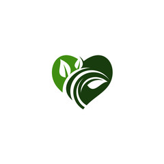 Creative green leaf logo template