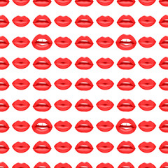 vector  red Lips seamless pattern