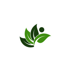 Creative green leaf logo template