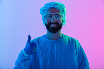 Portrait of a confident man scientist wearing unifrom