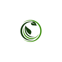 Creative green leaf logo template