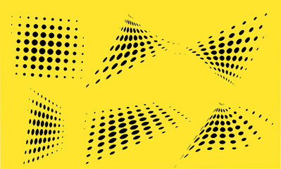 Abstract vector halftone element set