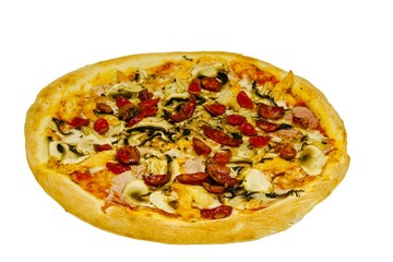 Italian pizza on a white background