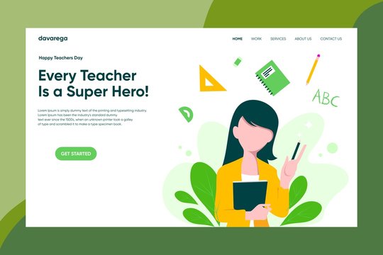 Landig page Every Teacher Is a Super Hero