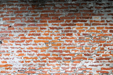 An old brick wall of red color. Background of red bricks. Brick wall texture. Perfect background with space