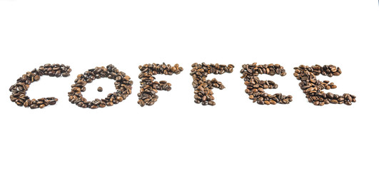 word coffee made coffee beans