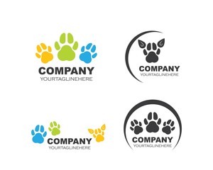 paw logo icon of pet vector