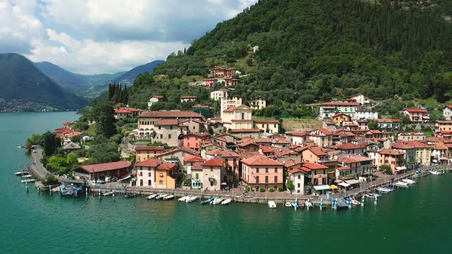 Aerial 4K - Lago D'Iseo (IT) - Monte Isola - Peschiera Maraglio
