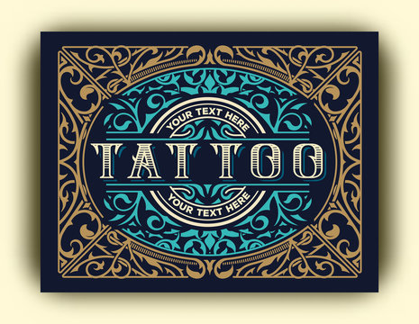 Vintage logo template for the tattoo studio