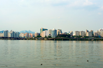 Seoul Hang Gang river in summer