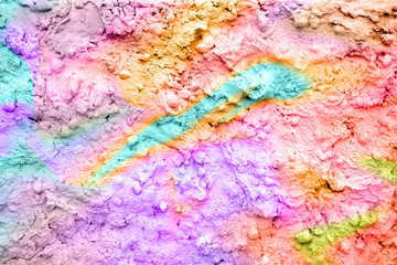 Painted with colorful bright graffiti concrete wall