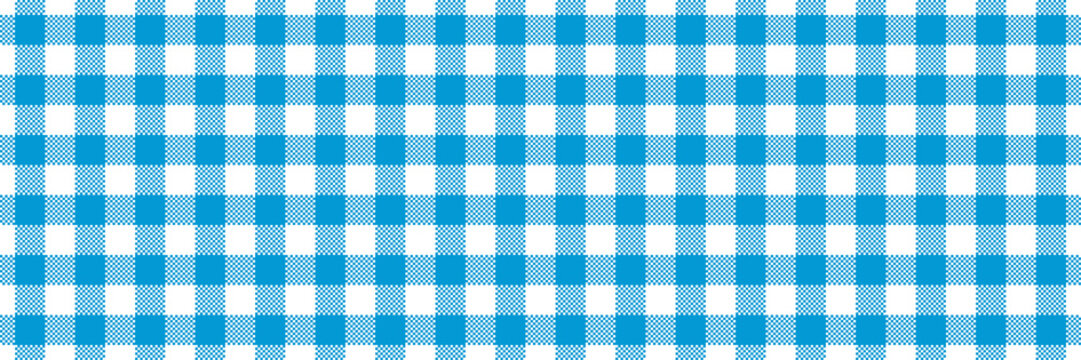 Wide Blue Buffalo Check Lumberjack Seamless Vector Pattern