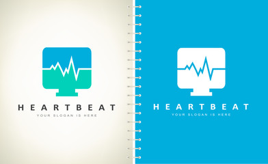 heartbeat logo vector.  Logo design.