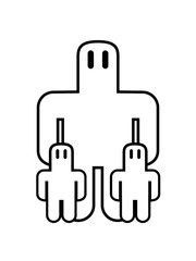 Fototapeta premium clipart familie kinder papa mama geschwister liebe einfache figur golem monster yeti design cool comic cartoon süß niedlich piktogram