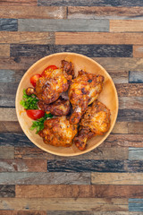 fried chicken wings on table