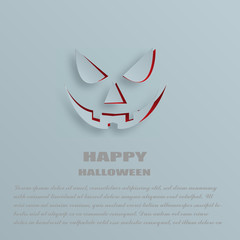 Paper cut into ghost face background vector