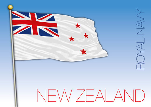 New Zealand Royal Navy official flag, vector illustration