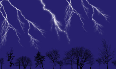 lightning strike at night
