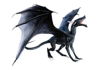 3D Rendering Fairy Tale Dragon on White