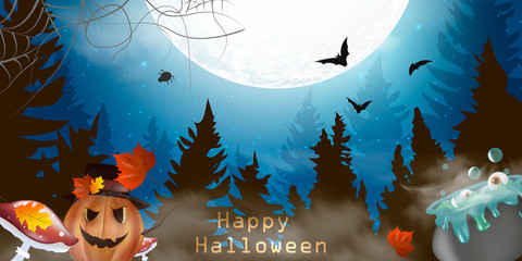 Happy Halloween. Boo. Spooky card for Halloween.