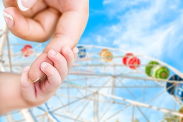 New born baby hand on background