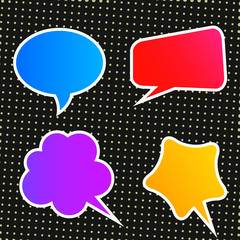 Modern abstract vector colorful speech bubble set
