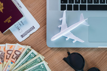 Holiday economy calculation passport computer euro dollar