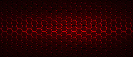 dark red hexagon background and red light - 288911643