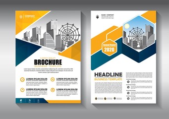 Brochure design, cover modern layout, annual report, poster, flyer in A4 with colorful triangles, geometric shapes for tech, science, market with light background