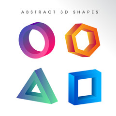 Abstract vector 3d shape logos