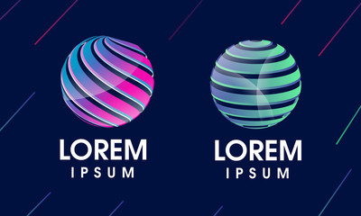 Vector 3d tech company logo
