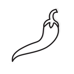 black outline of chili pepper icon- vector illustration