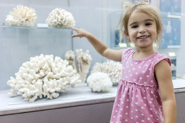 Cute girl in museum