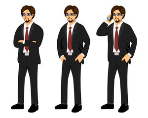 Picture of three businessman with white background