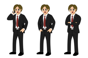 Picture of three businessman with white background