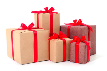 Gift boxes, gifts on a white background isolated.