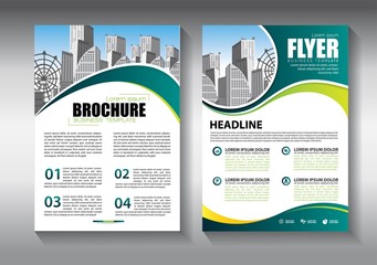 Brochure design, cover modern layout, annual report, poster, flyer in A4 with colorful triangles, geometric shapes for tech, science, market with light background