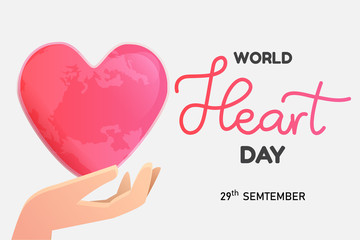 World Heart Day vector illustration on white background
