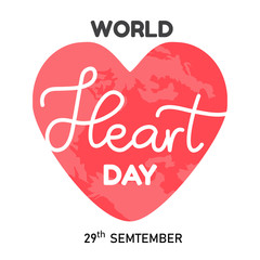 World Heart Day vector illustration on white background