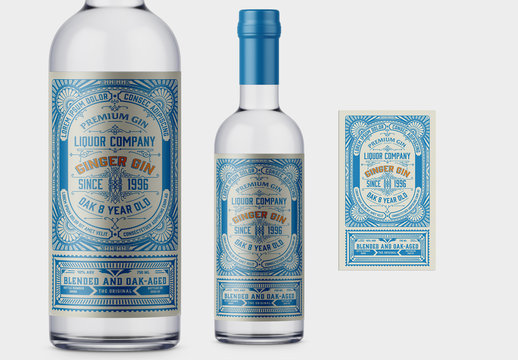 Vintage Liquor Bottle Packaging Layout&nbsp;