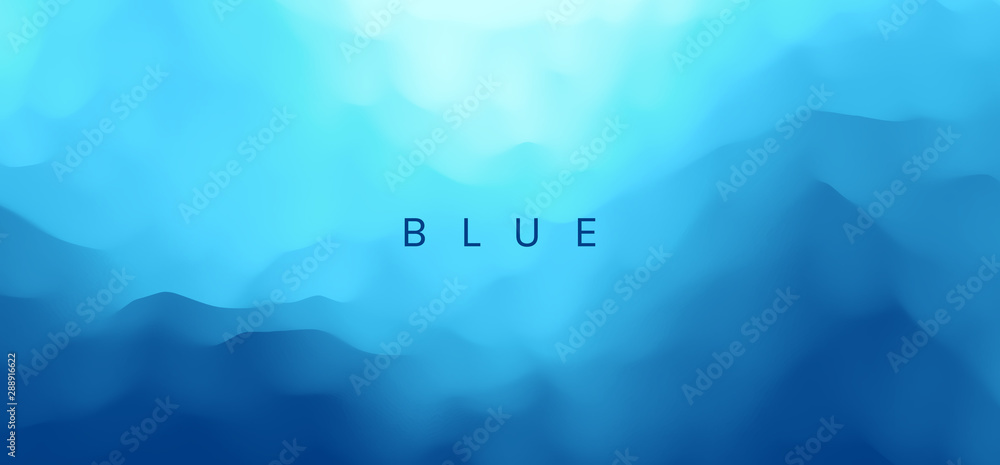 Canvas Prints blue abstract background. realistic landscape with waves. cover design template. 3d vector illustrat