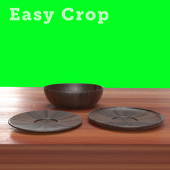 Plate Set on Kitchen Counter 3D Render