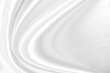 White fabric texture background, Wavy satin