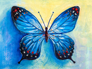 abstract painting butterfly - obrazy, fototapety, plakaty