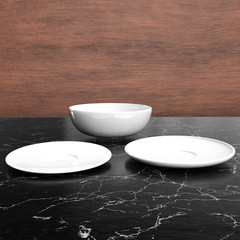 Plate Set on Kitchen Counter 3D Render