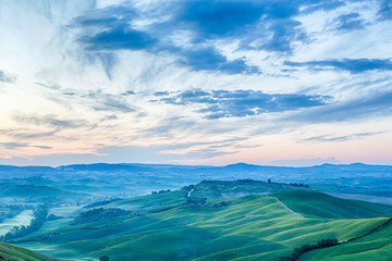 Dawn Light in a rural rolling countryside