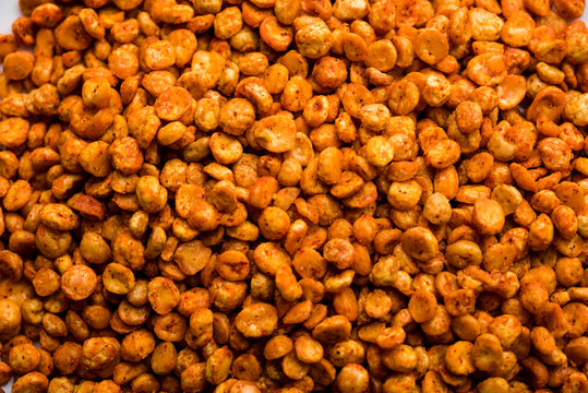 Fried and Spicy Chana Dal Masala is a popular Chakna recipe. served in a bowl. selective focus